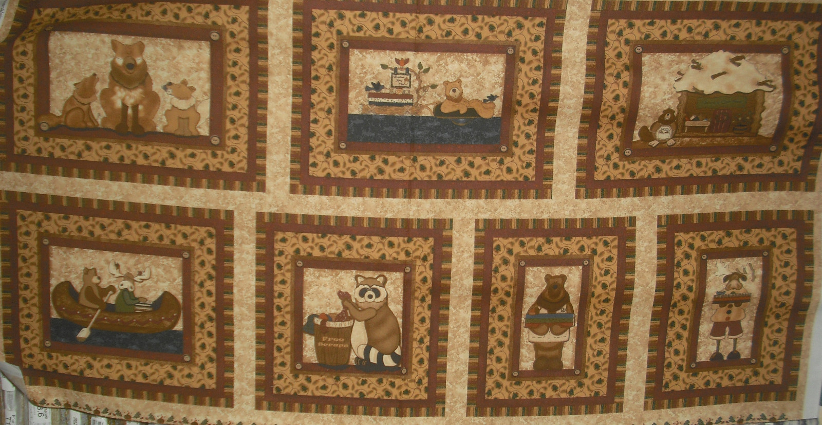 Red Rooster The Woodland Quilter Panel QUILT FABRIC Fox, Bear, Moose, Racoon,etc