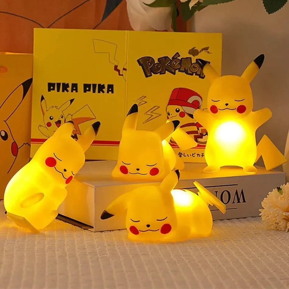 Pokemon Pikachu Cute Night Light Battery Powered Glowing Kids Gift Lamp + Box