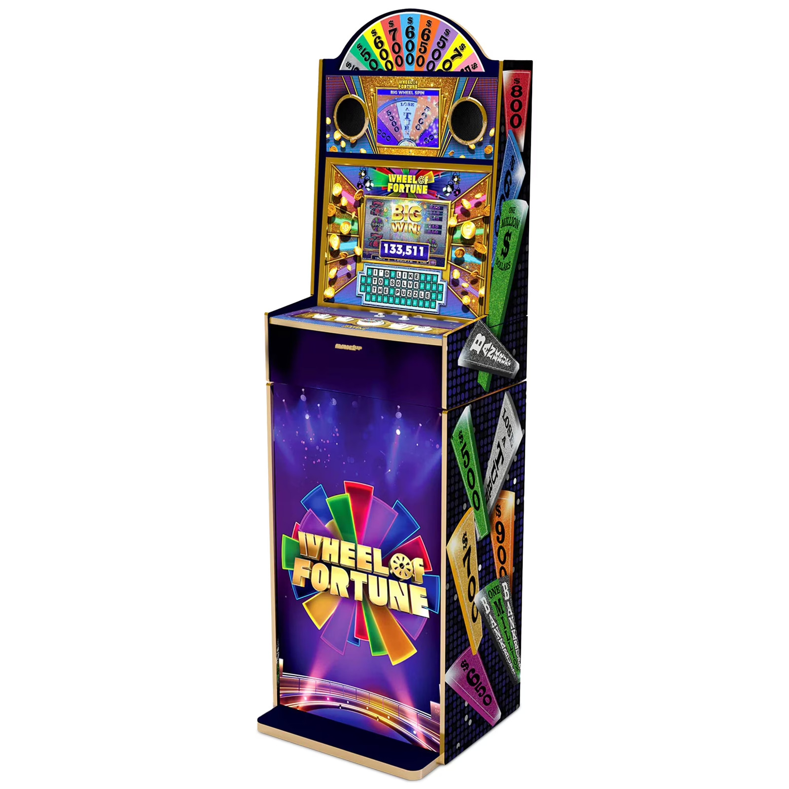 Deluxe Arcade1Up Wheel Of Fortune Adult Casinocade Video Arcade Machine 24 Games