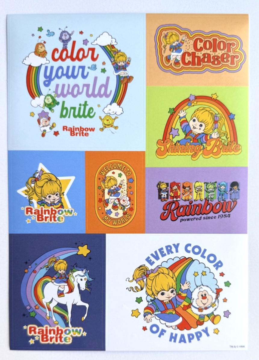 Hallmark HMK 🌈 Rainbow Brite 🌈 Sticker Sheet Starlite,  Rainbows, and Friends