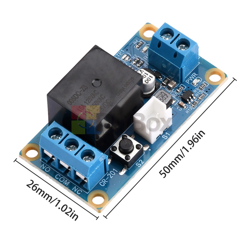 DC 5-28V Wide Voltage 1-Channel Single Button Bistable Self-Locking Relay Module
