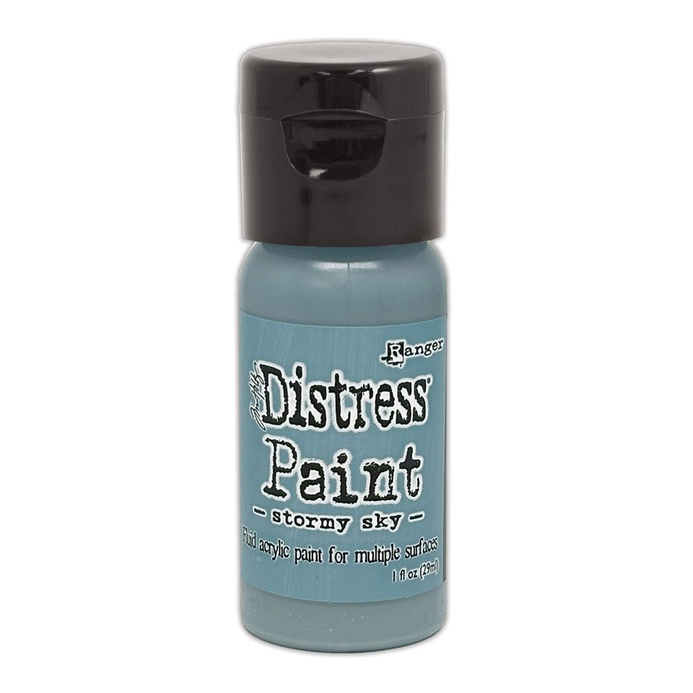 Tim Holtz Distress Paint Flip Top 1oz-Stormy Sky - 3 Pack