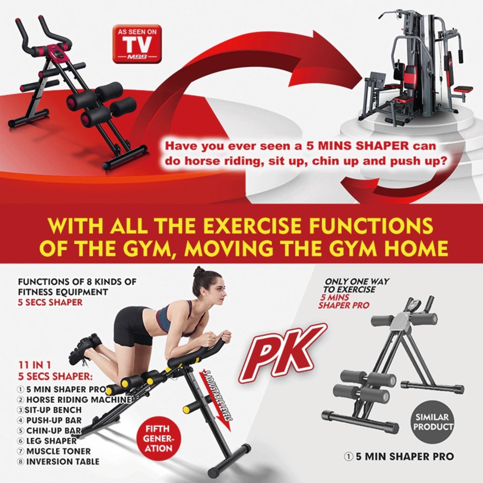 Magic Bb Foldable Ab Workout Machine For Home Gym Adjustable Core Waist Trainer