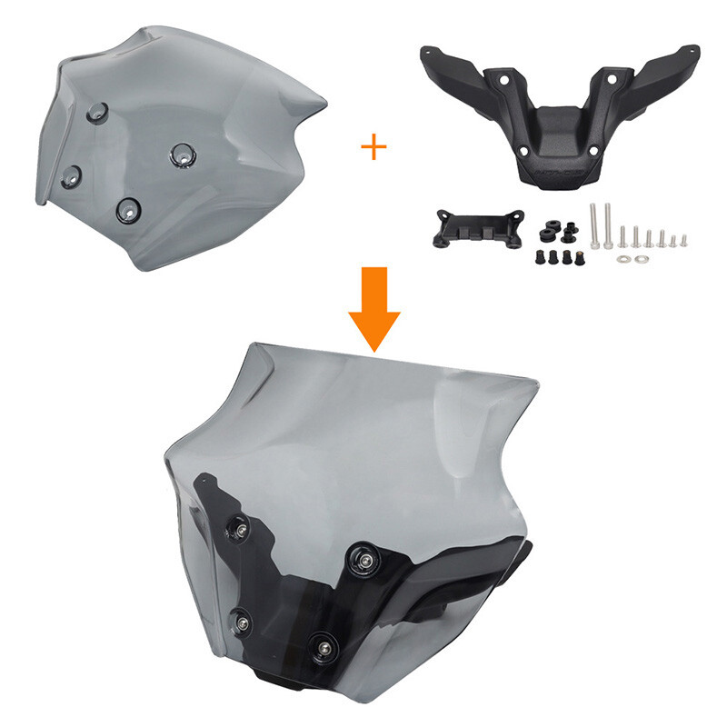 Motorcycle Windshield Windshield Grey With Bracket For Yamaha MT-09 2024