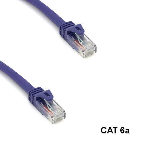 KNTK Purple 5' Cat6a UTP Ethernet Patch Cable 10Gbps 600MHz RJ45 Data Networking