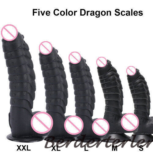 XXL Huge Dildo Realistic Scales Penis With Suction Cup For Women Strapon