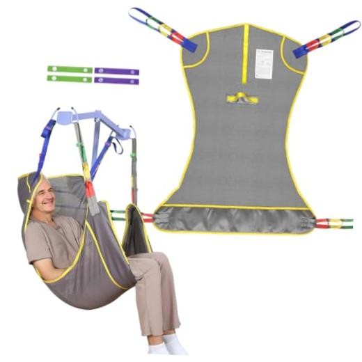 500lbs Mesh Full Body Sling for Lift - Patient Transfer Sling with Wide Medium