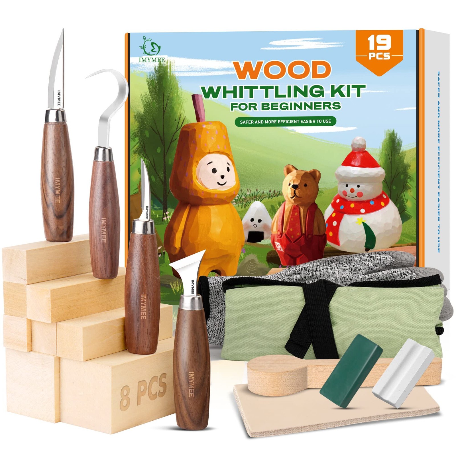IMYMEE Wood Whittling Kit for Beginners-Complete Small to Medium, SET1