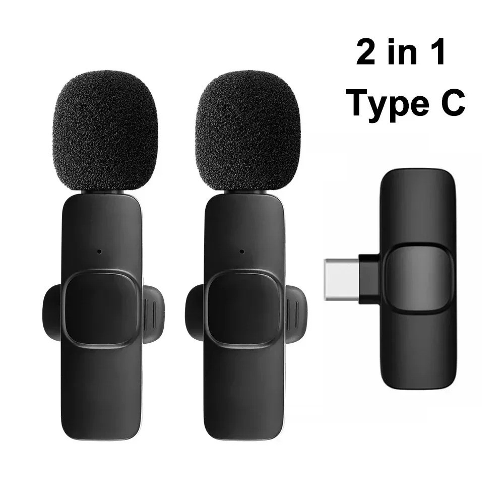 Wireless Microphone Mini Mic for iPhone/Android Phone, LED Display Lavalier Micr