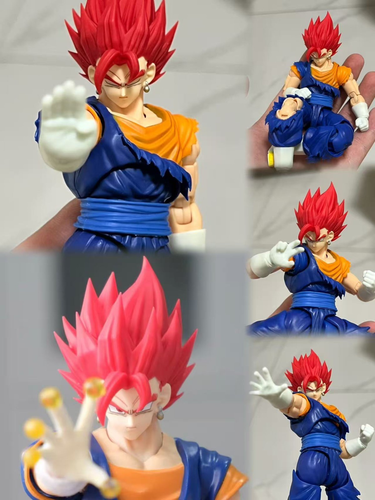 NEW custom ssj Vegetto 1/12 shf Vegito red god red head sculpt Accessories