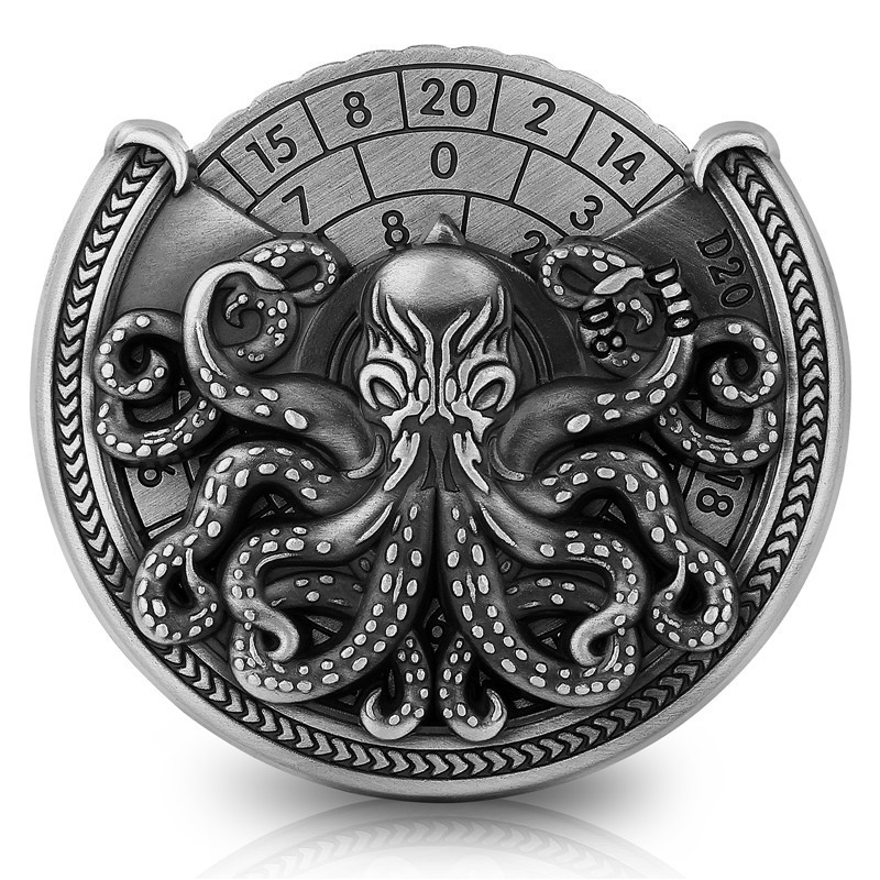 7 in 1 Octopus Spinner Dice Solid Metal Rotating RPG Dice for Dungeons & Dragons