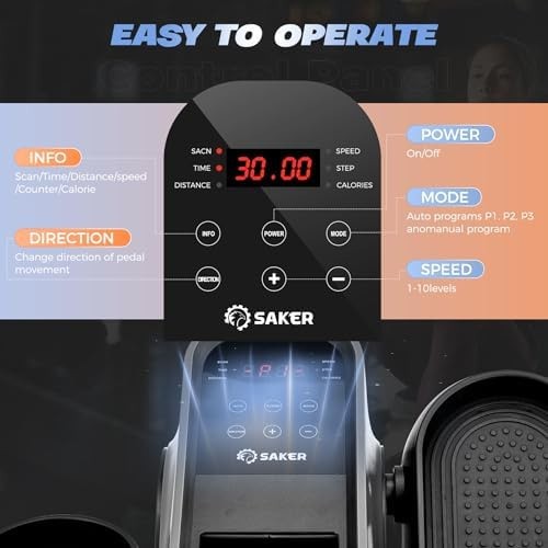 Saker Under Desk Elliptical Machine, Electric Seated Pedal Exerciser, Mini El...