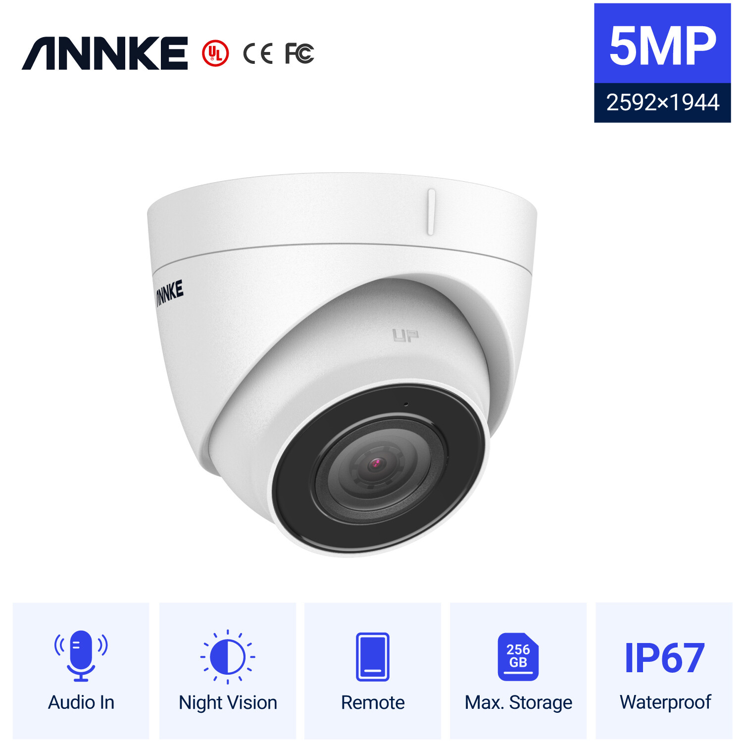 ANNKE HD 5MP PoE Security IP Camera C500 Audio Recording IR Night Outdoor IP67