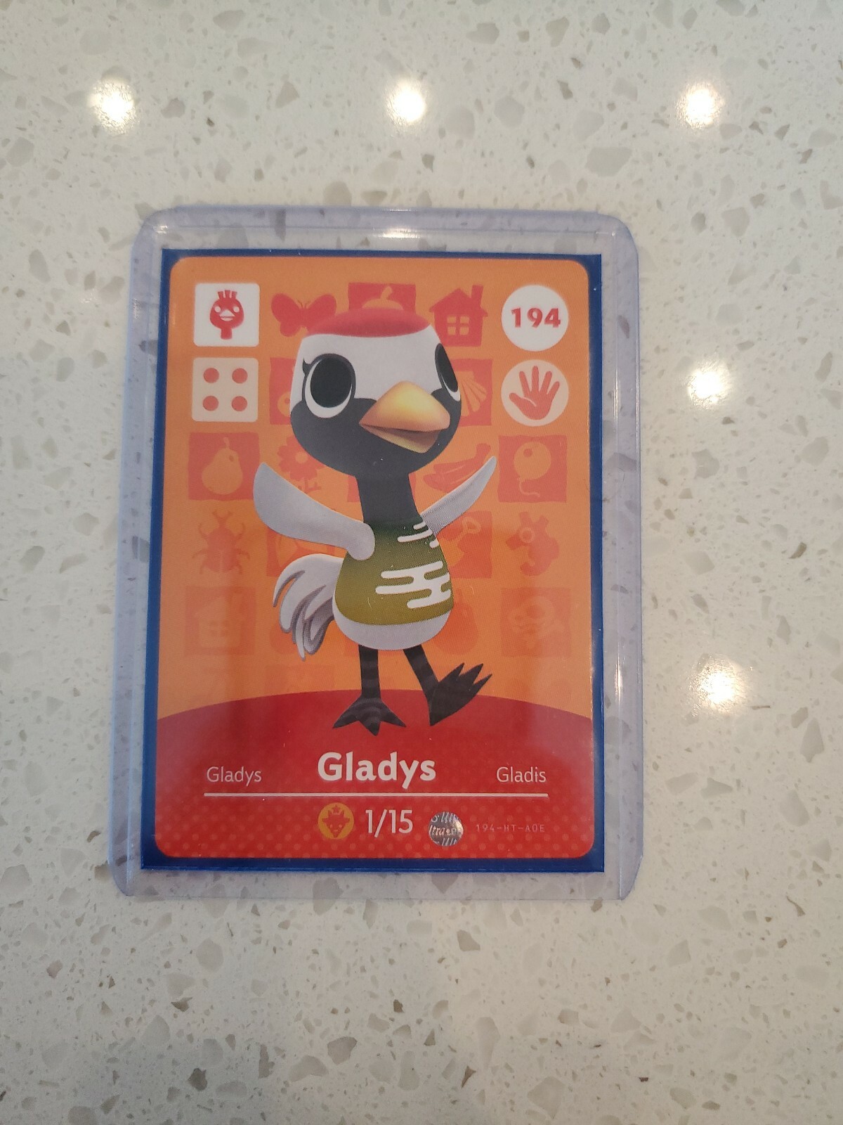 Gladys #194 Never Scanned Animal Crossing Amiibo Card in Sleeve and Top Loader