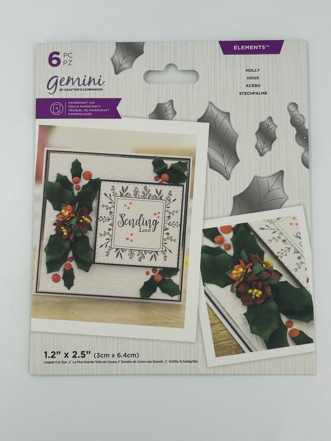 Gemini Elements Holly Metal Craft Dies 6 PC Set Scrapbooking Card Making