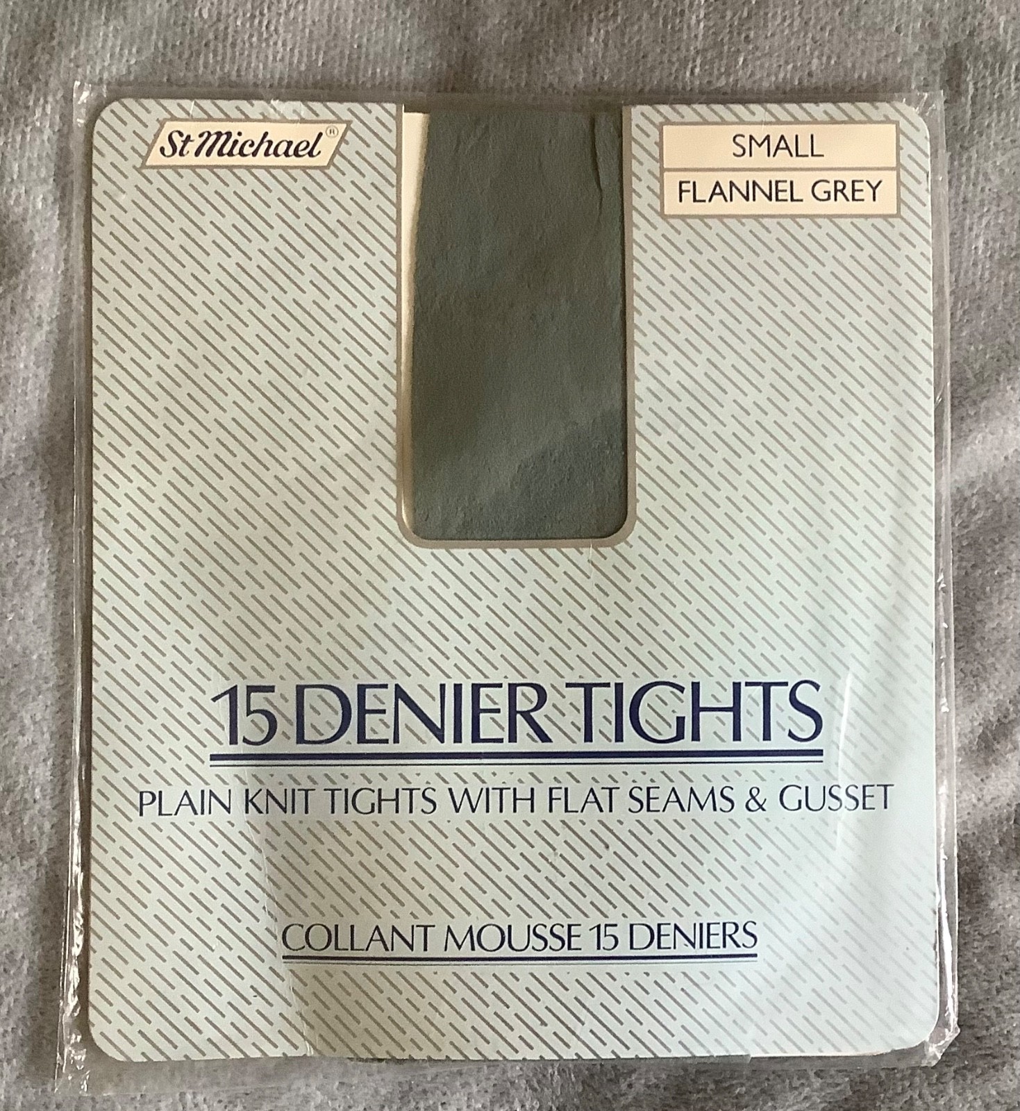 St Michael 15 denier plain knit tights “Flannel Grey” Size Small - BNIP