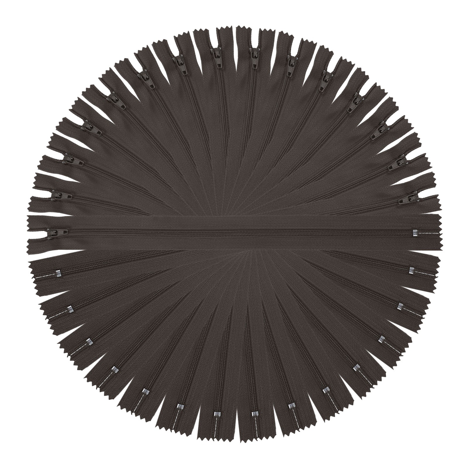13 Inch Nylon Coil Zippers, #3 Brown Sewing Zippers,Pack of 15
