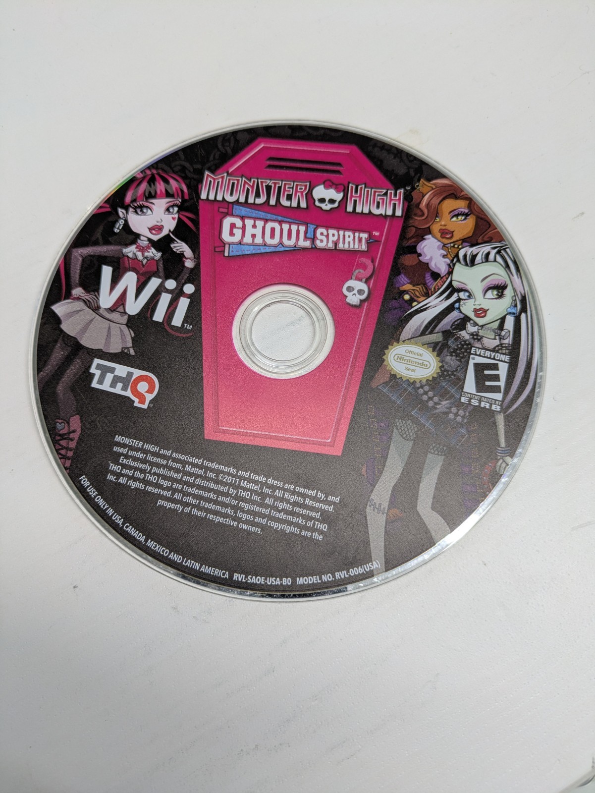 Monster High Ghoul Spirit Wii Authentic Tested Disc Only