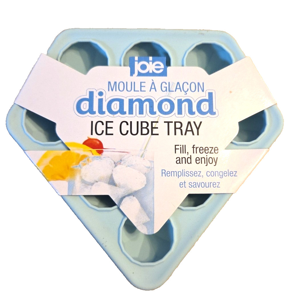 Diamond Shaped Ice Cube Tray Silicone Blue NEW