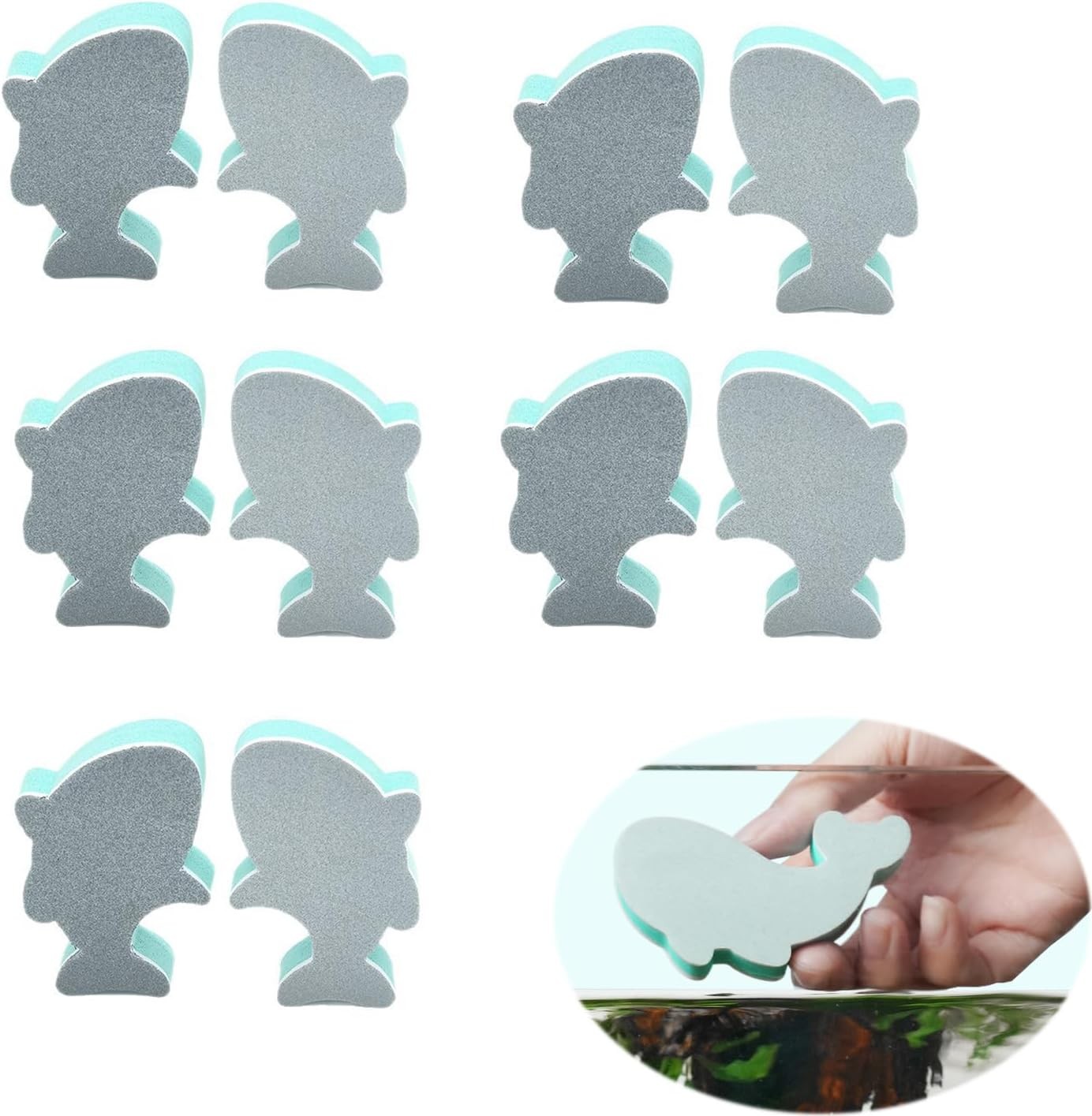 10 Pack Aquarium Glass Cleaner Sponge Algae Scraper Tool for Fish Tank Betta