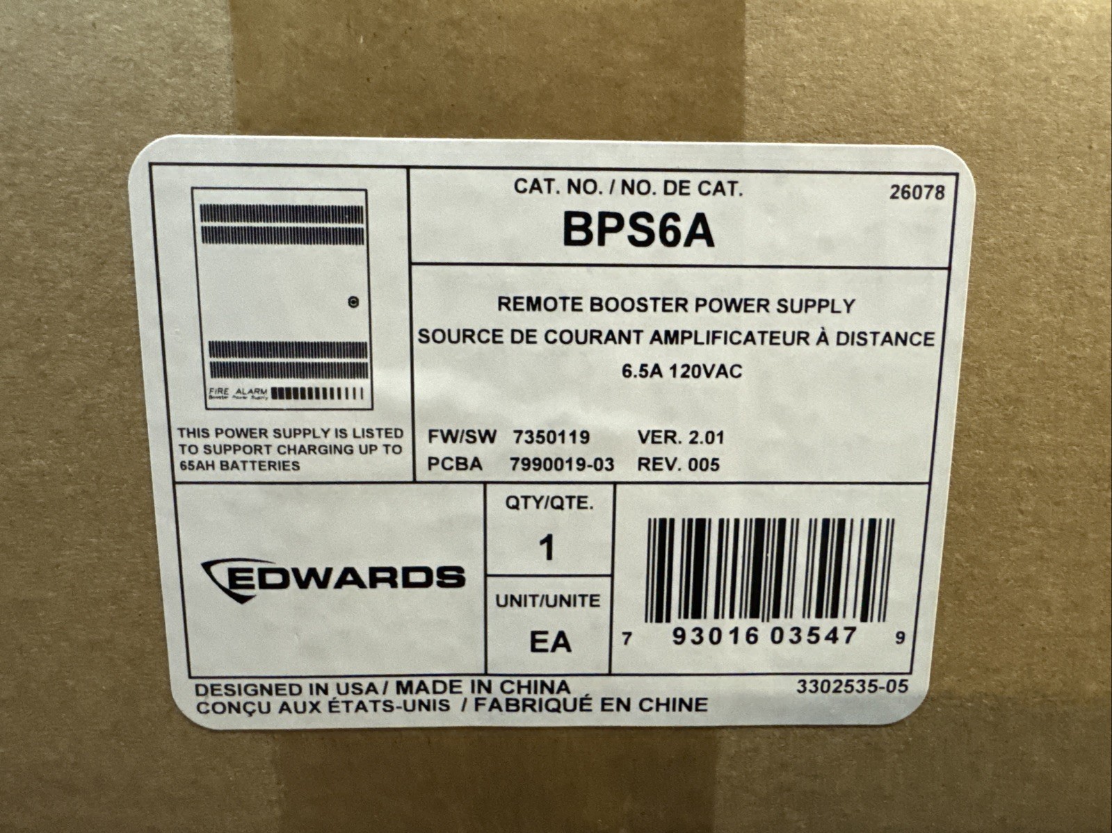 EST BPS6A Remote Booster Power Supply - NEW