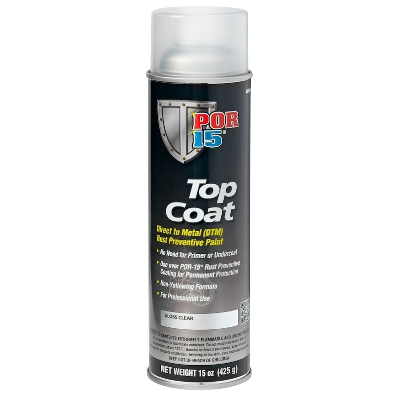 POR-15 45818 Top Coat Gloss Black Spray Paint, 15 Fluid Ounces
