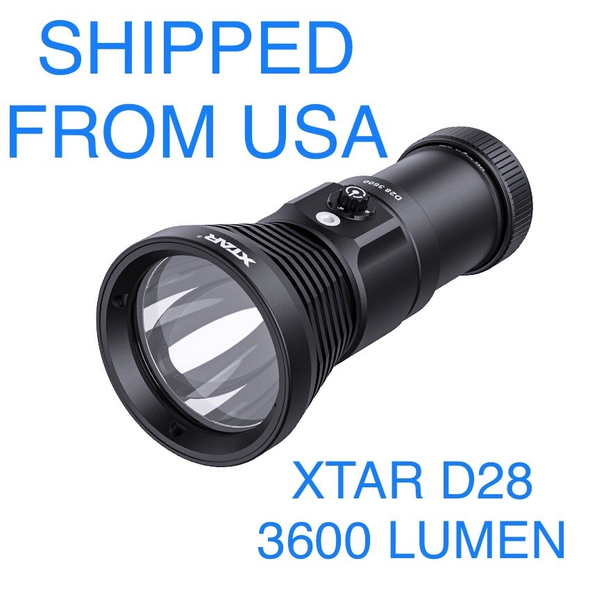 XTAR D28 3600 Lumen Diving Flashlight FULL SET + SILICON GREASE - 2025 MODEL