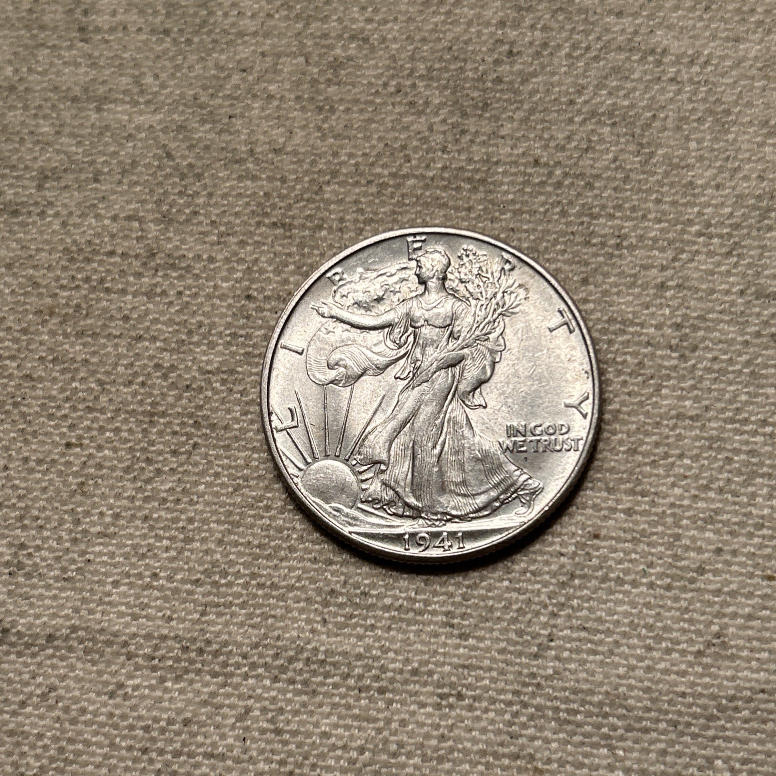 1941-D Walking Liberty Half Dollar AU - BU, Unc SC