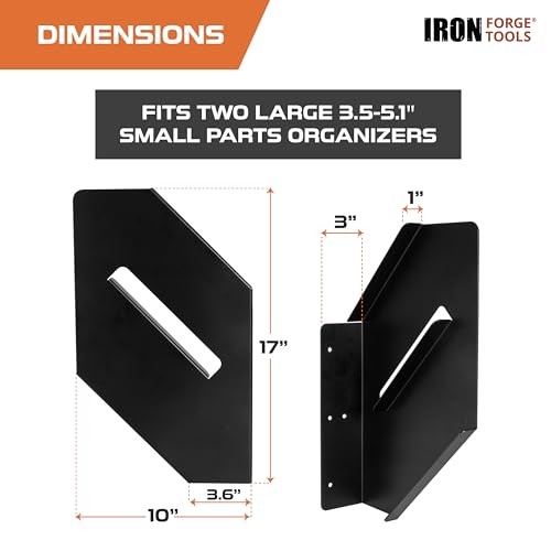 Small Parts Organizer Box Bracket Kit for Work Van 2 Case Stack - 3.5-5.1