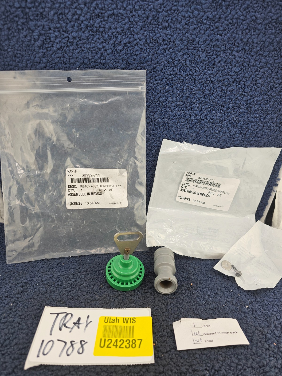 60102-711 Downflow Piston Assembly, 6600 For Fleck 5600SXT/6700