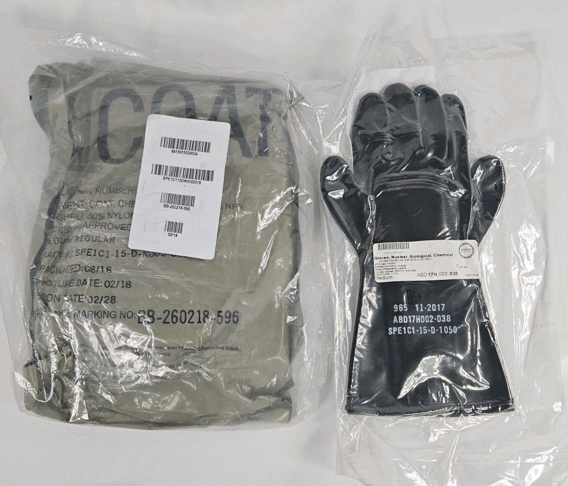 US Military ACU Digital CBRN MOPP JLIST Chemical Protective Coat/ Gloves MEDIUM