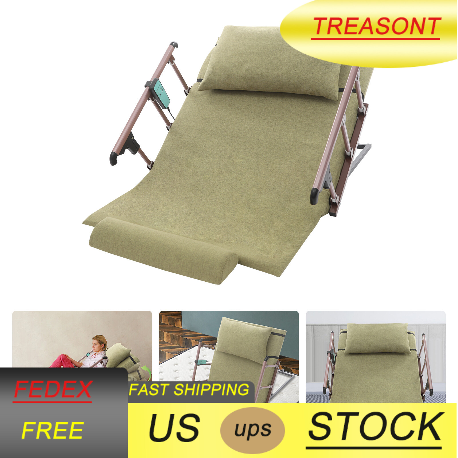 Green Electric Lifting Backrest Electric Lifting Bed Backrest Safety Comfortable