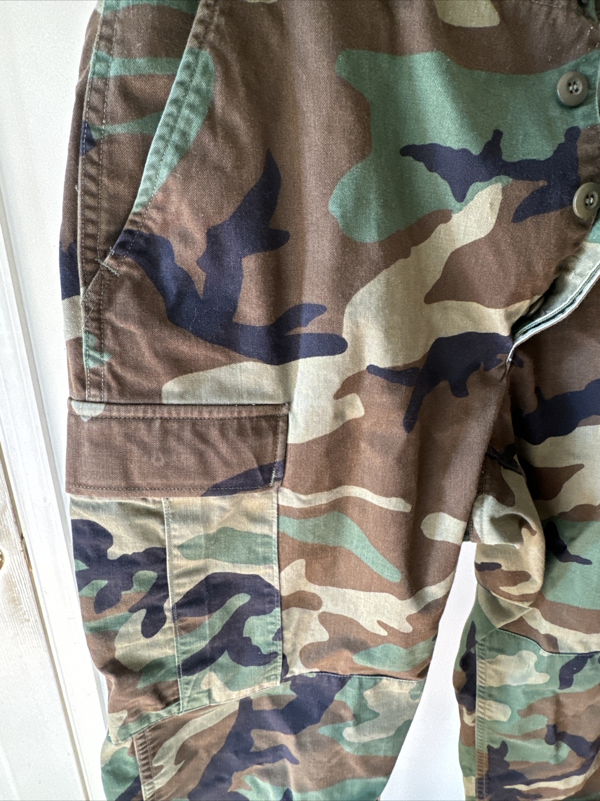 US Army Military Issue Camo Cargo Pants Mens Medium Regular 31-35” Nice Cond