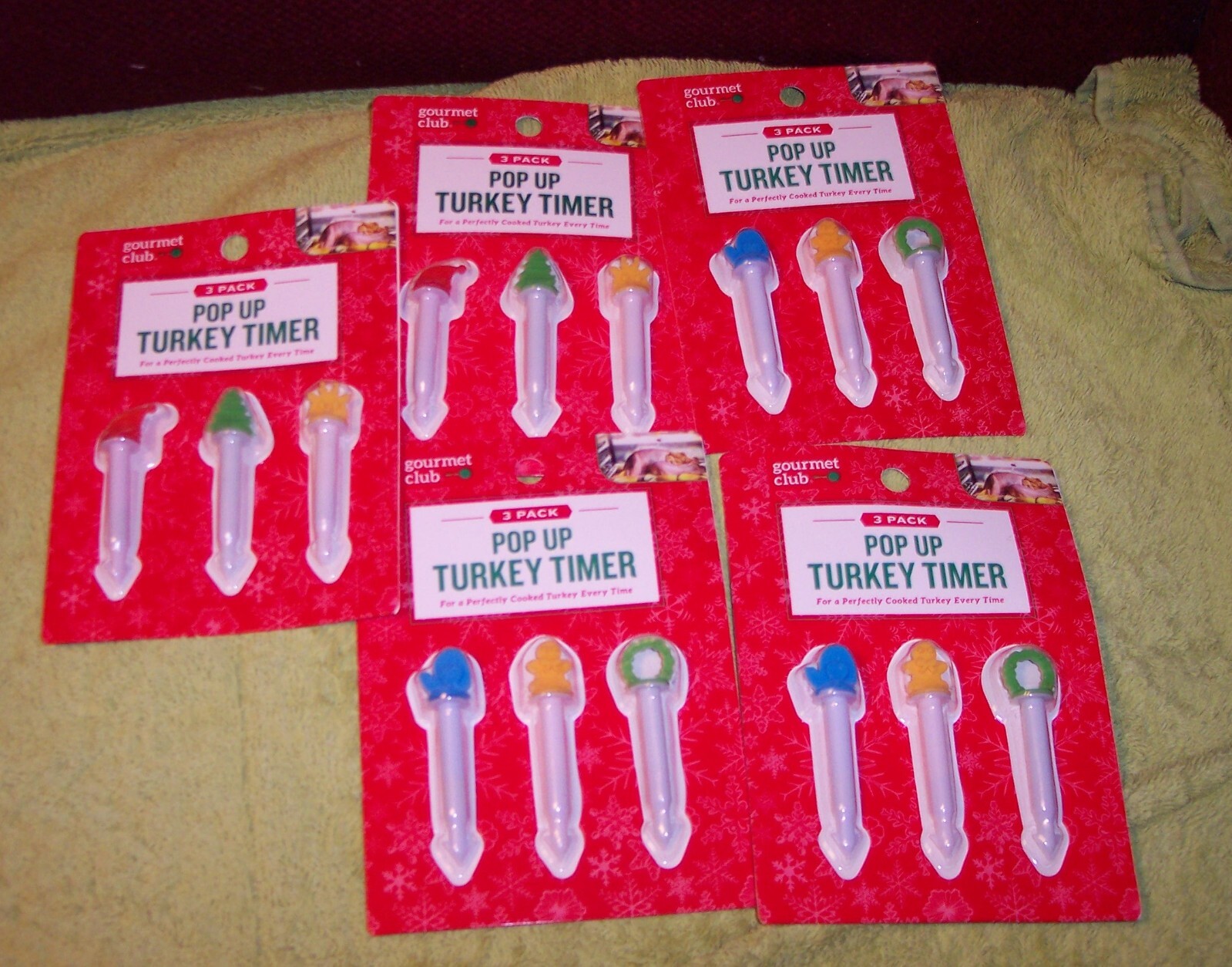 Turkey Pop Up Timers Gourmet Club Lot of 5 packs - 15 Timers Total NEW Sealed