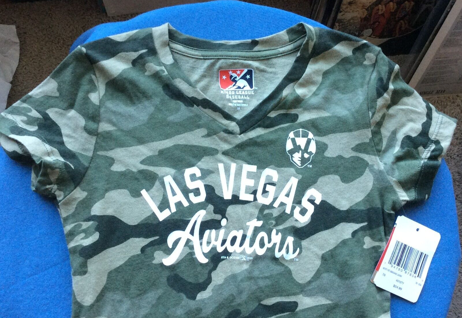 Las Vegas Aviators Minor League Baseball V-Neck Short Sleeve Shirt: Youth 7/8