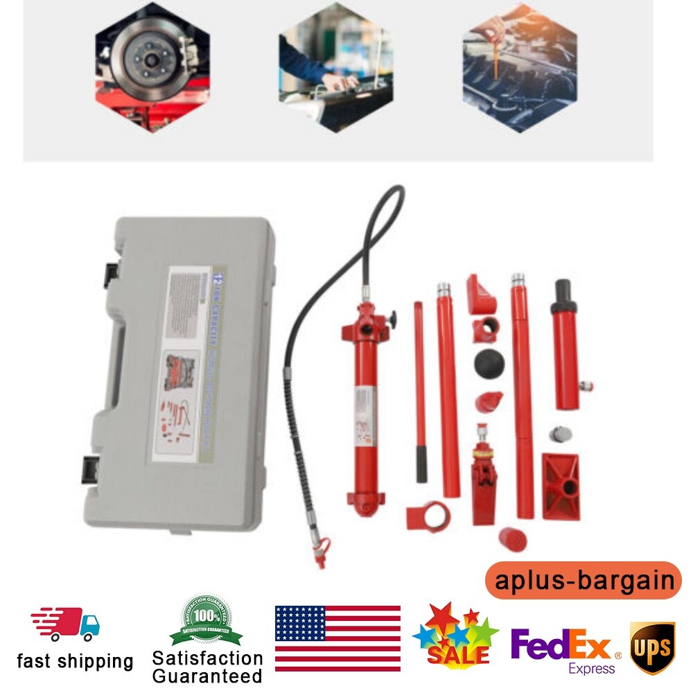 12 Ton Porta Power Hydraulic Jack Car Air Pump Lift Ram Body Frame Repair Kits