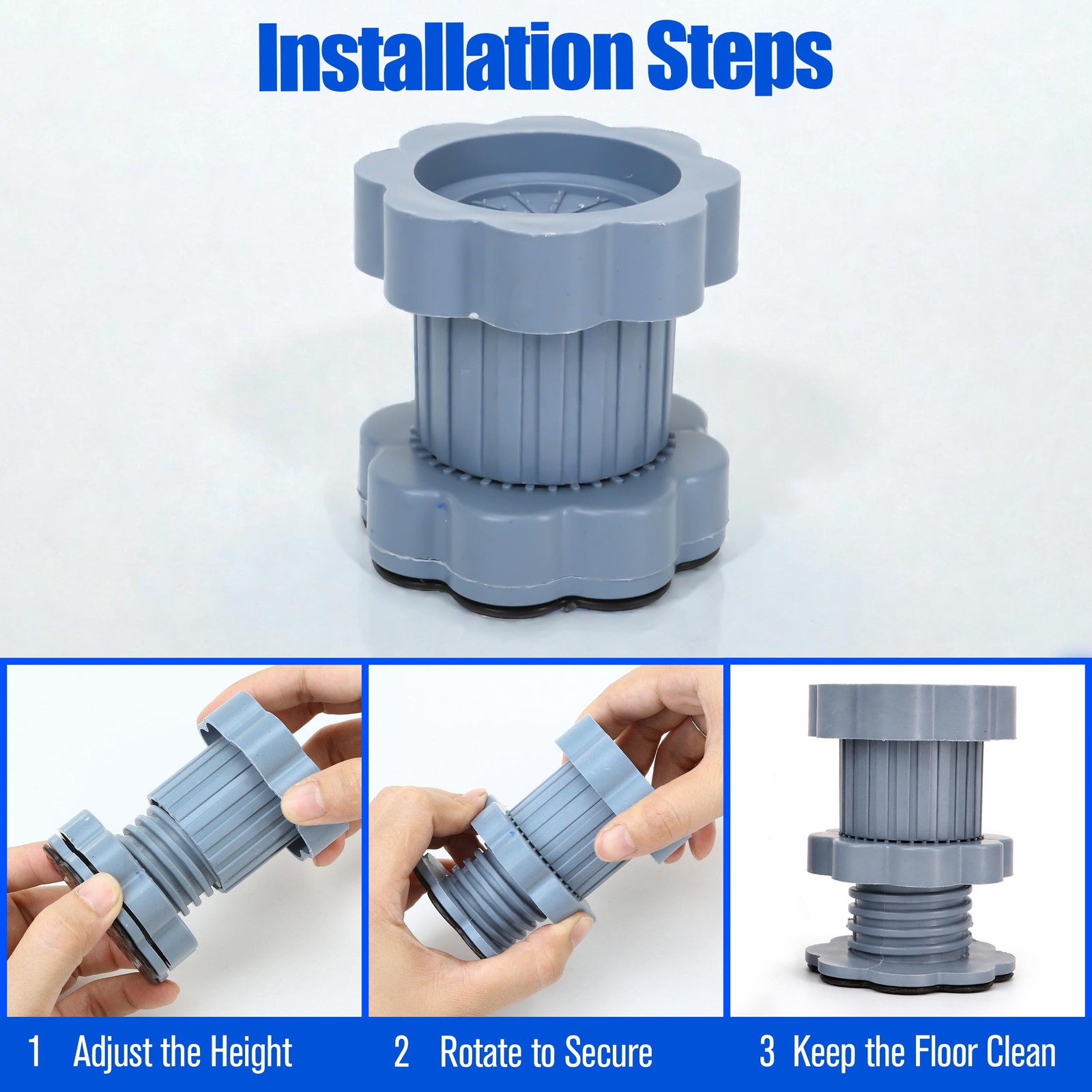 4 Pack Anti Vibration Pads for Washers - Universal Heightening Riser Pad for ...