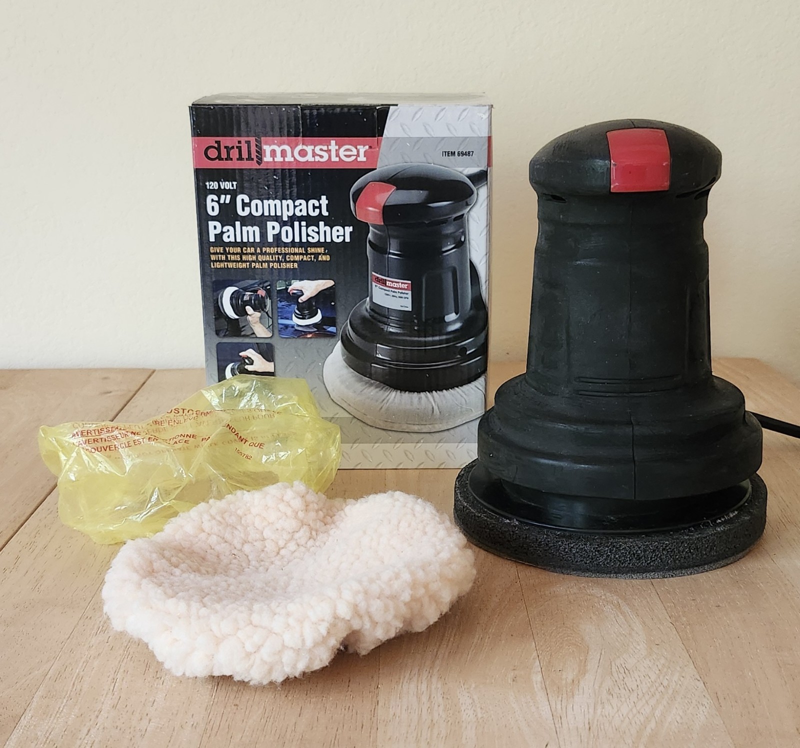 ***FREE SHIPPING***     Drillmaster 6” Compact Palm Polisher #69487 - OPEN BOX