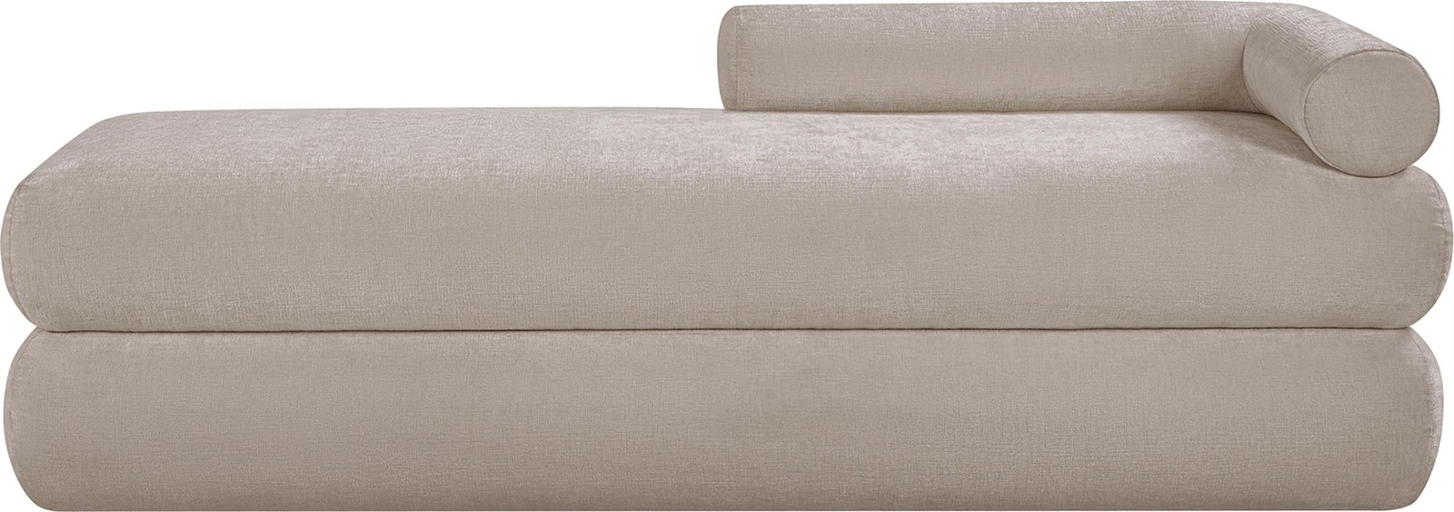 Meridian Furniture Kennedy Beige Chenille Fabric Bench