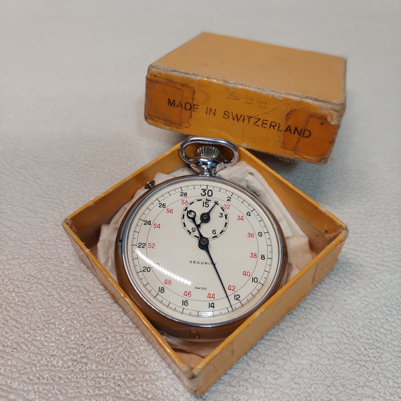 VTG Swiss Mechanical Stopwatch Security Working Original Box 2"