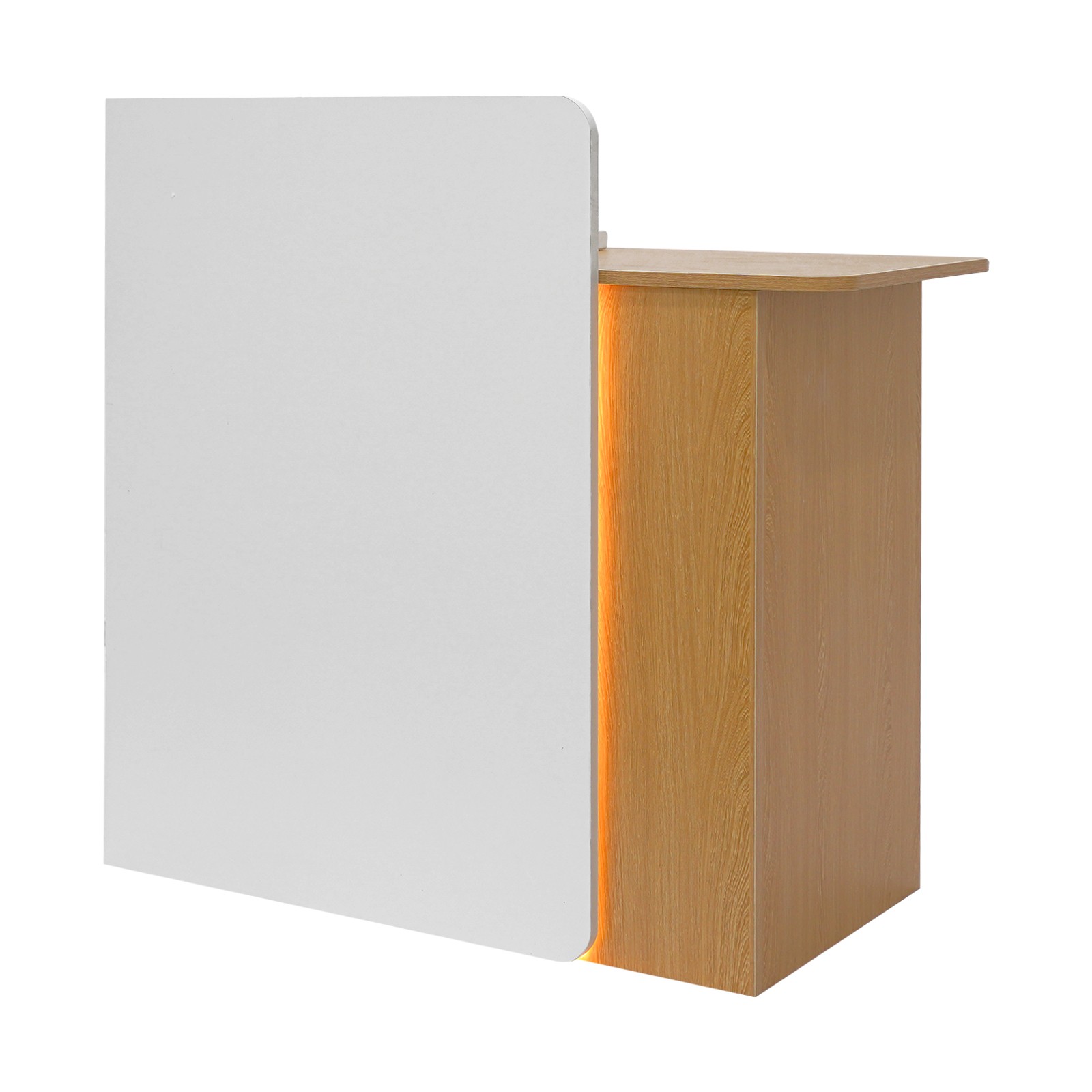 Reception Desk w/Dual LED Light Strips 2 Lockable Drawer Retail Checkout Counter