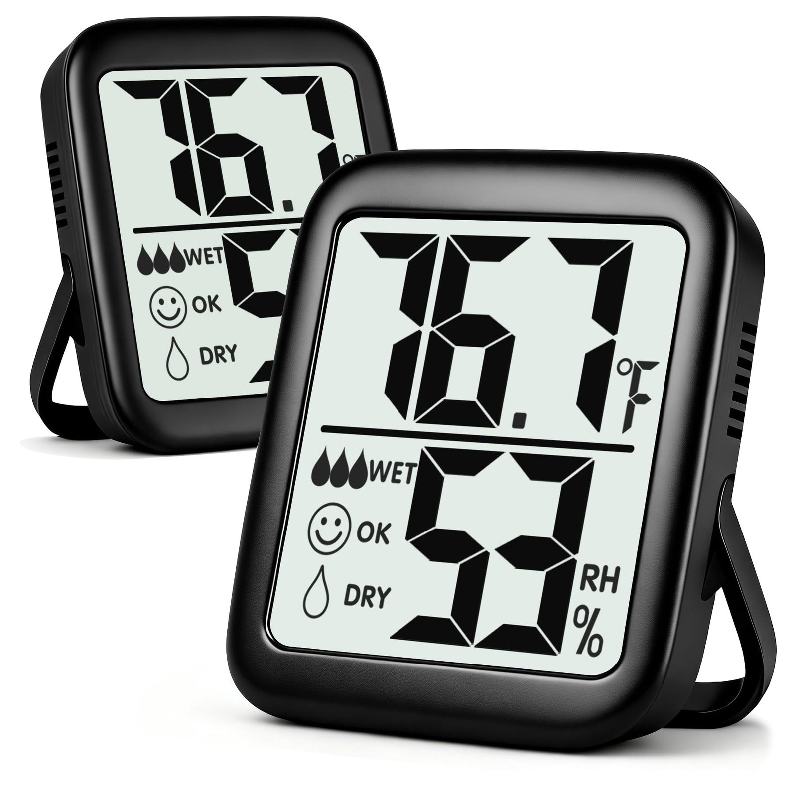 Antonki 2 Pack Room Thermometer for 2 Pcs * Classic Black ( 97%+ Choice )