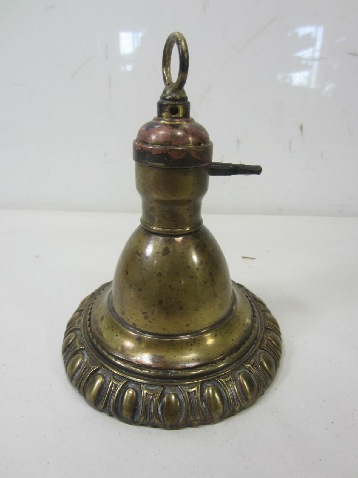 Antique Heavy Brass Chandelier or Single Light Bell w/Socket
