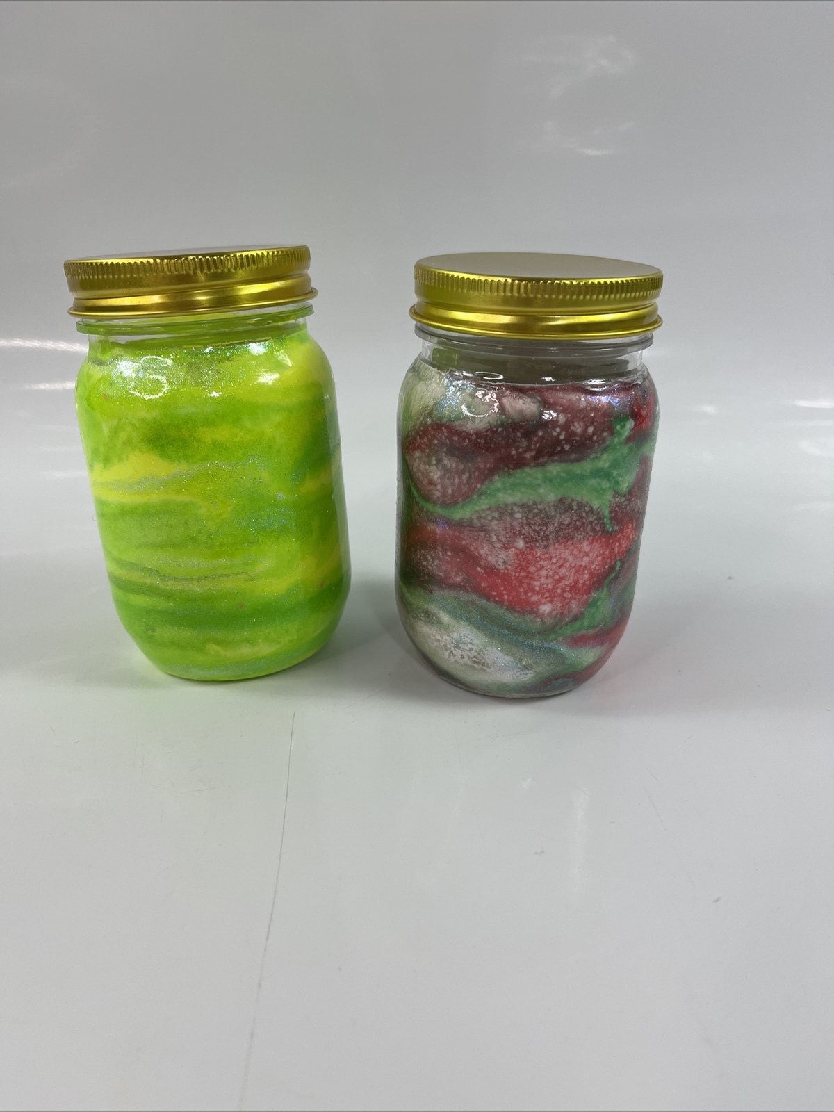Set of 2 Alcohol and Epoxy Small Craft Jars Plastic