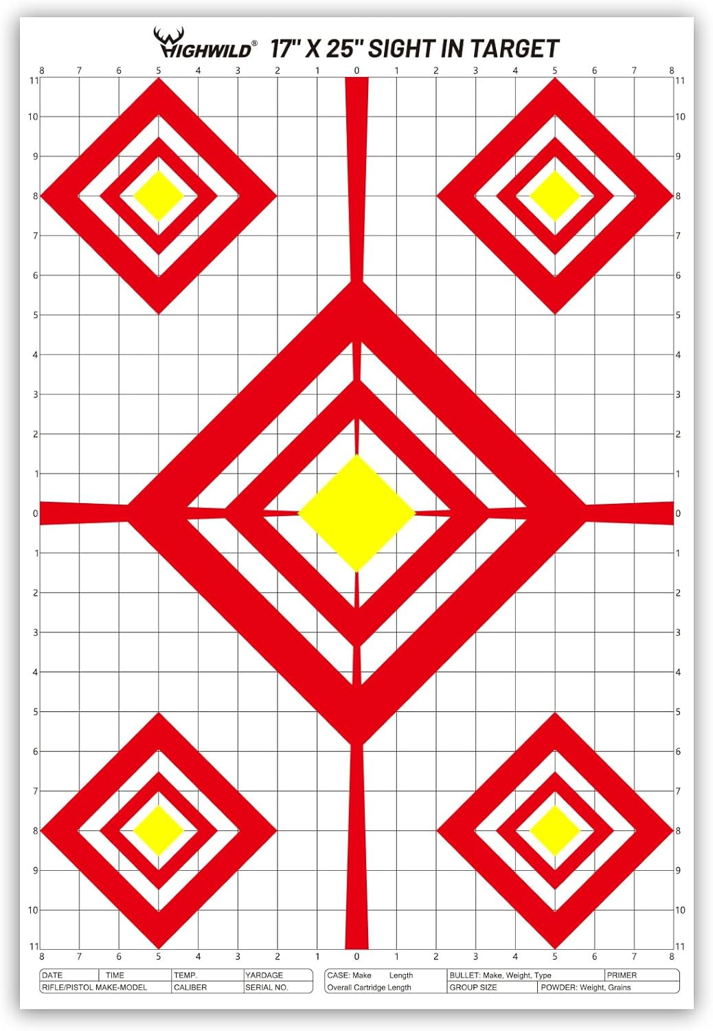 Sight in Shooting Range Paper Target - 17X25 Inches - Suitable for Handguns, Rif