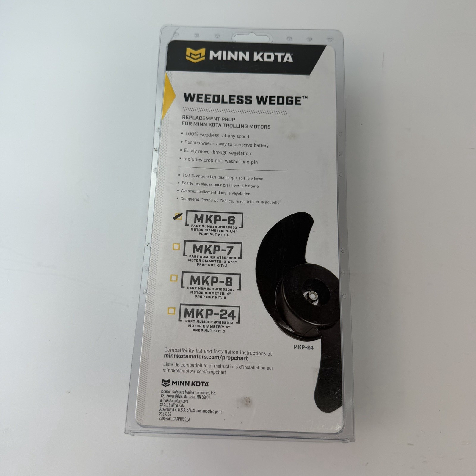 New Minn Kota Weedless Wedge Propeller MKP-6 Trolling Motor Prop 1865003  W417