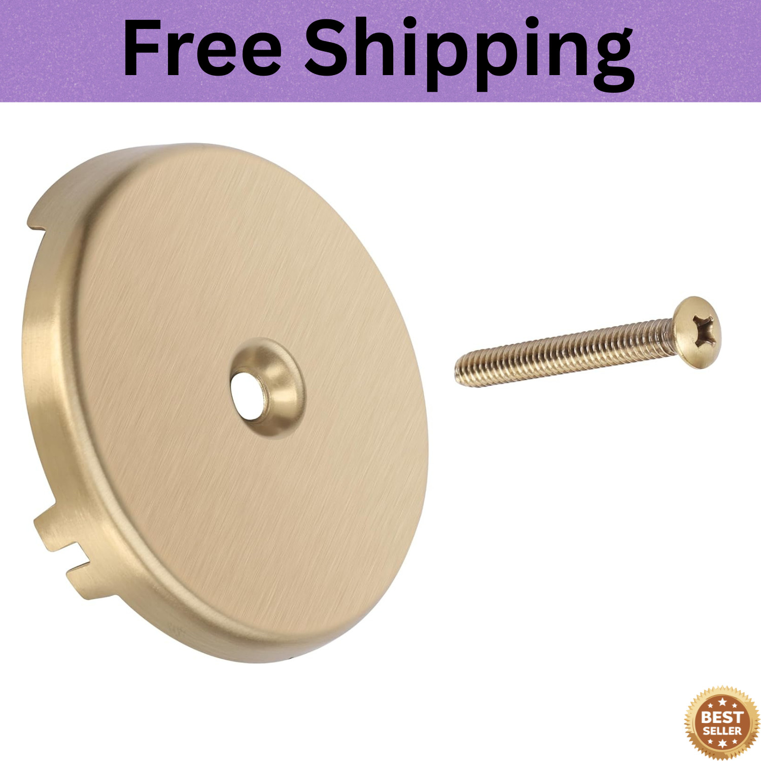 Champagne Bronze Overflow Plate & Screws Drain Kit for Delta Tub, Brushed Finish