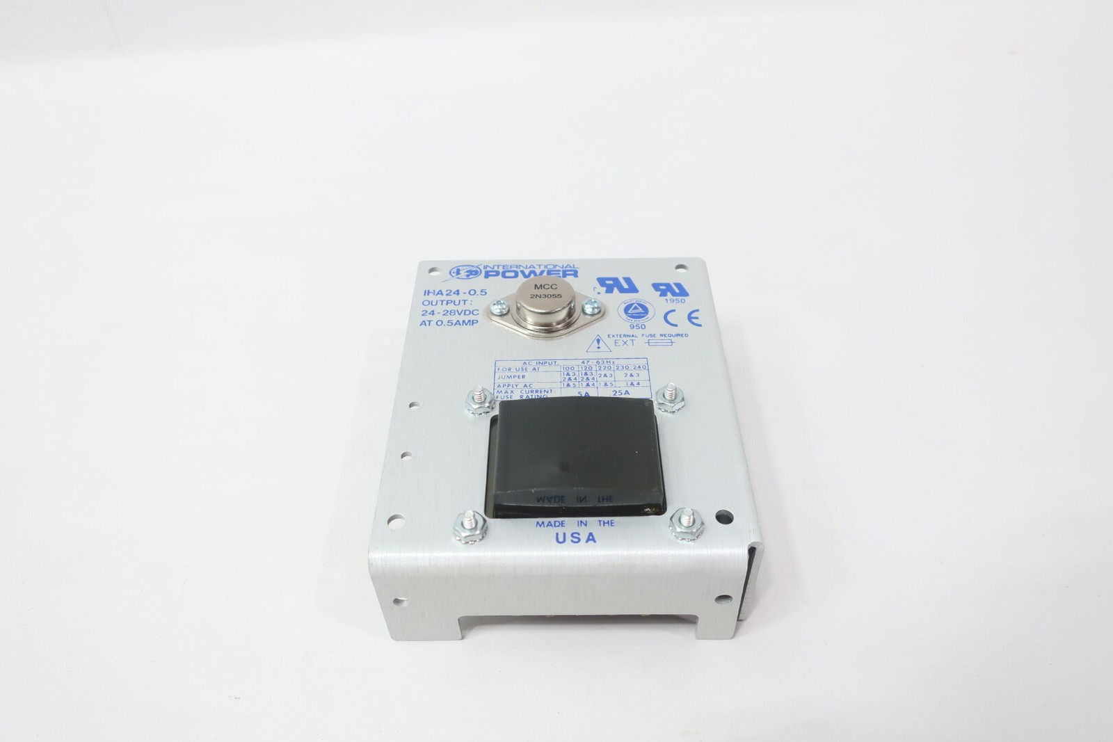 International Power IHA24-0.5 Power Supply 120v-ac 240v-ac 0.5a Amp 24-28v-dc
