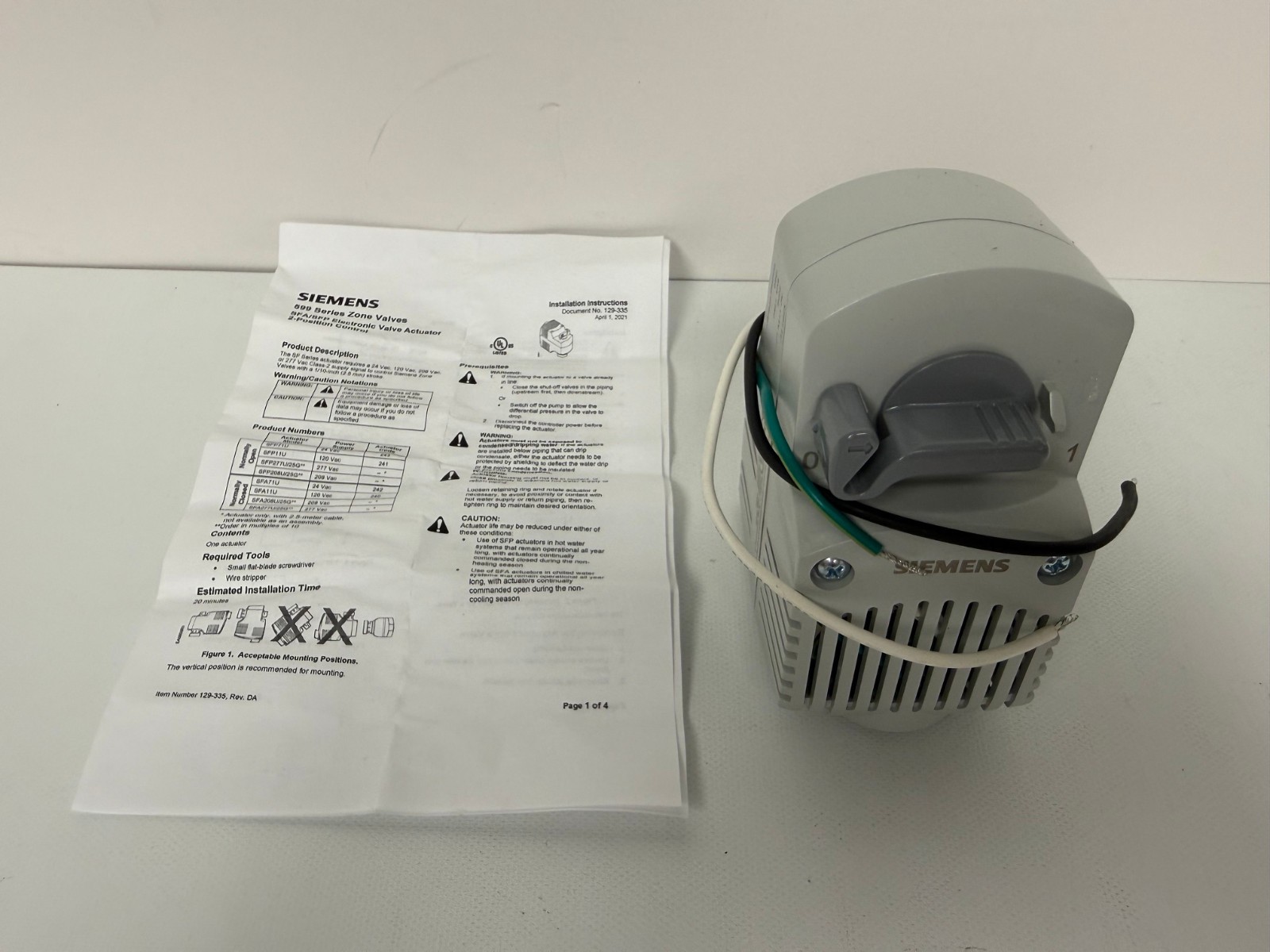 SIEMENS SFP11U 599 SERIES ZONE VALVE ACTUATORS N.O. 120V  NEW OPEN BOX