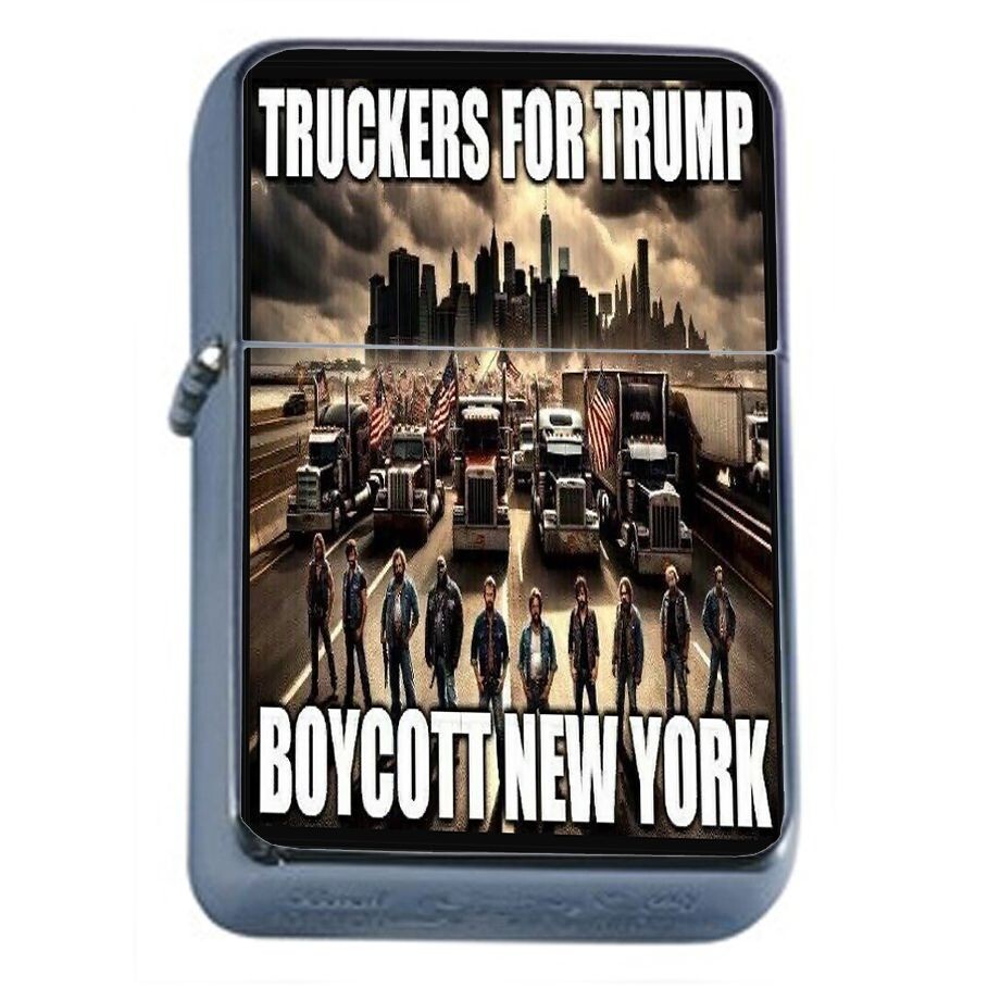 Truckers For Trump L1 Flip Top Oil Lighter Windproof President Donald Trump 2024